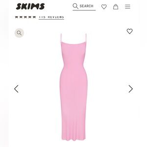 Skims Soft Longue Long Slip Dress - Pink
